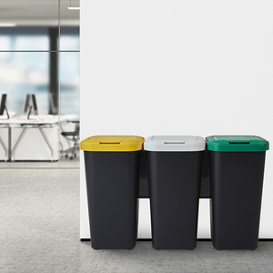 Contenedor de Basura para Recolección de Residuos Separados 75L 79x32x48 Cm con 3 Compartimentos - Product Image 6