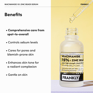 Sérum Visage FRANKLY à 15% de Niacinamide et PCA de Zinc pour le Contrôle du Sébum et la Prévention des Imperfections 30ml - Product Image 4