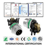 Conector de Panel Angulado Macho y Hembra Westsaim M12 con Código A/B/D/X/Y, Conector de Montaje en Panel de 4/5/6/8/12/17 Pines con Blindaje de Tierra