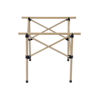 Table pliante de camping portable en aluminium pour l'extérieur, table à roulettes, facile à transporter, mobilier d'extérieur, capacité de 60 kg