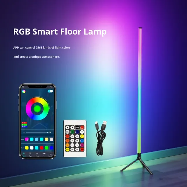 360 Symphony RGB Full Light Music Rhythm LED Floor Atmosphere Lamp with App Control Modern Design for Bedroom Living Room