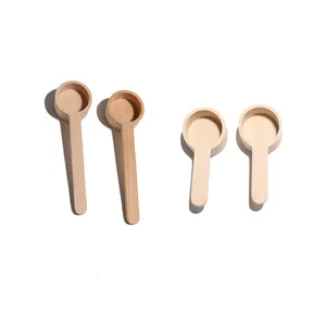 木制量匙木质咖啡勺汤匙和茶匙混合量匙装饰性长咖啡勺