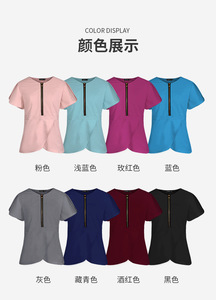 Toptan Unisex cerrahi odası özel <span class=keywords><strong>Logo</strong></span> elastik kısa kollu hastane doktor giysileri temel üniforma fırçalama setleri - Product Image 2