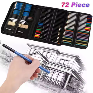 Juego de 71 Lápices de Colores Ecológicos de Madera para Dibujo y Bocetos con Estuche de Cremallera (Madera de Tilo/Álamo) - Product Image 2