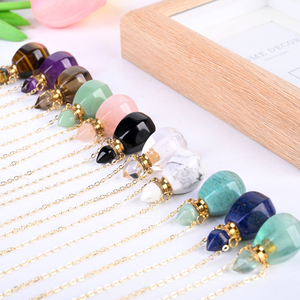 Pendentif Bouteille d'Huile en Cristal Naturel 2025 – Artisanat de Pierres Guérisseuses, Collier Bouteille de Parfum en Cristal - Product Image 6