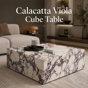 Tavolino da Caffè di Lusso in Marmo Calacatta Viola, Arredamento per Soggiorno, <span class=keywords><strong>Tavolo</strong></span> Basso Centrale per Ville Moderne e Hotel - Product Image 1