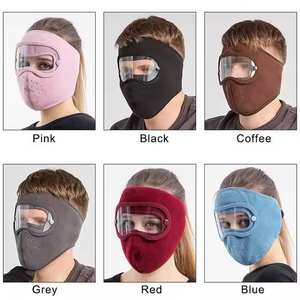 Masque facial coupe-vent chaud pour l'hiver, bonnet de ski, masques respirants, bonnets en polaire avec lunettes HD anti-buée pour le cyclisme - Product Image 6