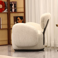 Fauteuil d'appoint moderne et minimaliste de luxe, rembourré, en tissu type coton, pour salon et hôtel