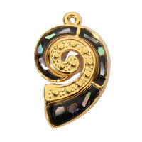 Pendentif en acier titane en forme de serpent/delfin/tortue/coquillage, style marin, avec pierre naturelle incrustée, marque YINONG, pour femme