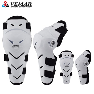 Set di 4 Pezzi di Protezioni VEMAR per Gomiti e Ginocchia da <span class=keywords><strong>Moto</strong></span> Motocross Ciclismo MTB, Armatura Nera, Rodillera - Product Image 2