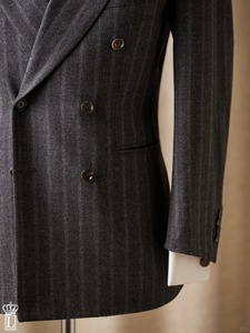 Costume à double boutonnage et à rayures pour homme, nouvelle robe de marié à double ouverture, taille XL avec fermeture à bouton et à braguette - Product Image 4
