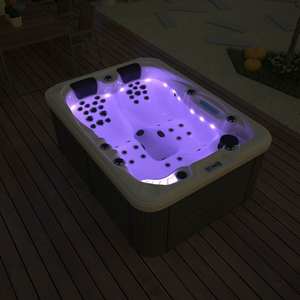 Moderno Spa de Natación de 1.8m para 3 Personas, Jacuzzi Exterior de Acrílico con Luces LED, Piscina de Hidromasaje Cuadrada, Sistema Balboa Chino para Hoteles - Product Image 4