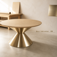 Pieds de table évasés en acier inoxydable sur mesure, base robuste pour table basse, table à manger, table d'appoint, verre, marbre, bois, métal OEM