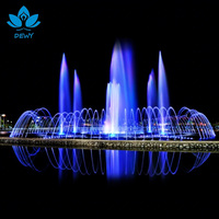 Fontaine de danse extérieure commerciale de luxe DEWY en acier inoxydable multi-formes avec jets d'eau alternés pour la décoration paysagère des parcs