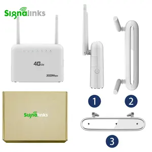 Signalinks 4G WiFi 300mbpsルーター、SIMカードスロットパワーバンク4000mah内蔵バッテリーRJ45ポートSIMwifiルーター