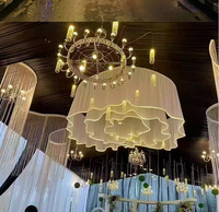 Lumineux Plafond Gaze Rideau LED Lumière Bande En Plein Air De Mariage Décoration Hôtel Plafond Décoration Rideaux Atmosphère De Fête