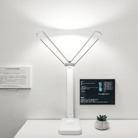 Lampe de lecture de table pliable multifonctionnelle à LED avec protection oculaire, rechargeable par USB, moderne, blanche, CJD D20B