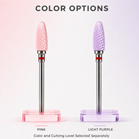 Nouvelle fraise à ongles en céramique OEM personnalisée, conique arrondie, coupe croisée, 6,00 mm (3/32 pouces), pour élimination de gel acrylique en salon de manucure
