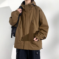 Blouson Bomber Unisexe Personnalisé Imperméable Coupe-Vent à Capuche Col en V Fermeture Éclair Noir Hiver Streetwear Lettre Brodé Finie