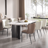 Chaises de salle à manger design minimalistes et modernes avec dossier italien doux, luxe léger pour table de restaurant