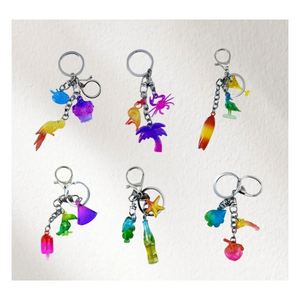 Florida Handcrafted Small Acrylic Coastal Turtle Keychain Barcelona Keychain <b>Rings</b> Magnet <b>Cartoon</b> Coastal Souvenir Decorative - Product Image 2