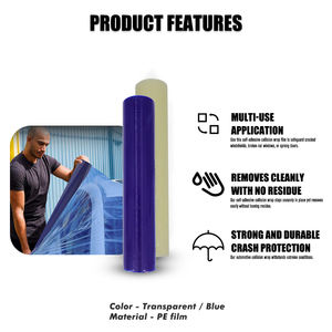 ฟิล์ม PE ขนาด 24"X100"X3.5MIL สำหรับหุ้มป้องกันรอยขีดข่วนบนกระจกและตัวถังรถยนต์ที่เสียหาย - Product Image 3