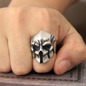 <span class=keywords><strong>Anillo</strong></span> de Acero Inoxidable con Diseño de Calavera Dominante de Guerrero <span class=keywords><strong>Espartano</strong></span>, Joyería de Moda Punk para Hombres y Mujeres - Product Image 3