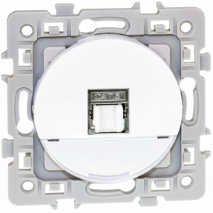 Square Cat.6A STP Blindado RJ45 Socket Grade3 TV Conectores Ethernet blancos - Product Image 1