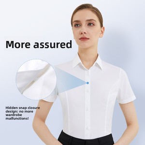 Camisa de vestir informal de negocios DP Spring para <span class=keywords><strong>hombre</strong></span>, sin planchado, de algodón peinado, para el trabajo y el día a día, estilo <span class=keywords><strong>joven</strong></span> - Product Image 4