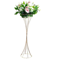 YOUYIZUO rond en métal doré chérie Table fleurs décor Rose Vases fleur barre support pour pièce centrale de mariage
