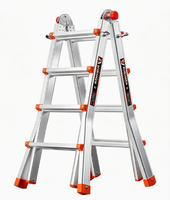 Échelle pliante en alliage d'aluminium Xinxing XX-ALSL06, haute résistance, 5 marches, capacité de charge 300 kg/300 lb, verrouillage manuel, escalier de gymnastique