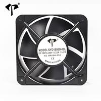 Ventilador de Refrigeración con Aspas Metálicas 18060 EC, 180x180x60mm, Marco de Aluminio de 18cm, 100V-240V, Ventilador de Extracción Industrial sin Escobillas