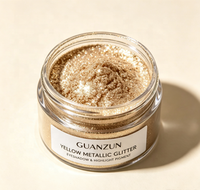 Poudre de pigment à effet spécial GUANZUN pour l'impression d'emballages de luxe, pigment de revêtement holographique jaune en aluminium, 5-100 microns