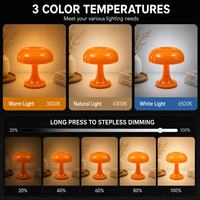 Lampe de bureau LED sans fil moderne et flexible en forme de champignon, rechargeable, à intensité variable par toucher, portable pour le bureau et les chambres