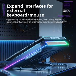A8 RGB Base Ice Cooling Effect Matière plastique Gaming Laptop Cooler Stand Silent Pressure Wind Cooler - Product Image 3