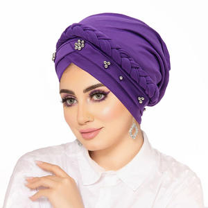 Nuovo Multi-colore perline per unghie intrecciato Hijab Cap da donna <span class=keywords><strong>musulmano</strong></span> foulard accessori all'ingrosso - Product Image 6