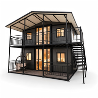 Maison de conteneurs extensible de luxe à deux étages, 4 chambres, 2 salles de bain, villa modulaire préfabriquée, maison familiale portable