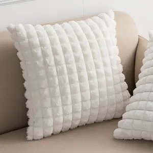 Luxury Fluffy Pillow Cases Soft Warm Faux Fur Pillow Cover Throw Pillows Home Decor Faux Rabbit Fur Modern Customized Cushions