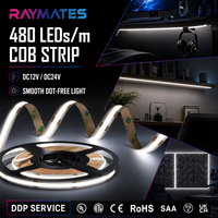 Esnek 12V COB LED Şerit Işık 480LED/m 6000K Sıcak Beyaz Yüksek CRI 90 Noktasız Lineer Aydınlatma TV Arka Işığı Tavan için