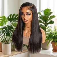 Wig Rambut Asli Manusia Bone Straight Virgin Lace Front 13x6 HD untuk Lace Transparan Tanpa Lem Pre Plucked Panjang