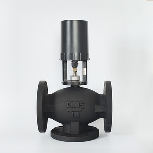 Vanne de régulation électrique à trois voies DN65 en fonte ductile, commande par signal analogique, régulation de la température de l'eau - Product Image 1