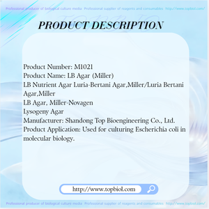 <span class=keywords><strong>Agar</strong></span> LB, Miller, Utilizado para el Cultivo de Escherichia Coli en <span class=keywords><strong>Biología</strong></span> Molecular - Product Image 2