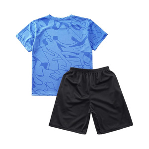 Conjunto de Camiseta y Pantalones Cortos de Algodón 100% de Corte Extendido, Tejido de Punto, Secado Rápido, para Hombre, Ropa Deportiva de Verano, Transpirable, de Dos Piezas - Product Image 1
