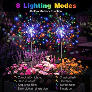 Luces Solares de Jardín Btfarm, 120 LED Multicolor, Resistentes al Agua, de Acero Inoxidable, 8 Modos, Luces Decorativas - Product Image 3