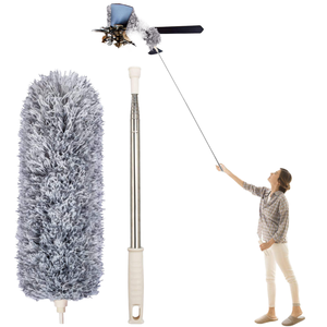 Spolverino Estensibile in Microfibra e Acciaio Inox, Modello ABX-4091, per Pulizia Ventilatori a Soffitto Alto - Product Image 1