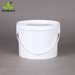 Cubo de plástico transparente de 2 litros con tapa y asa, cubo de plástico para pintura, cubo de plástico reciclado - Product Image 2