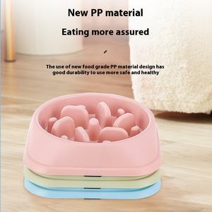 बहु-रंग पर्यावरण के अनुकूल ठोस पैटर्न वर्ग पालतू भोजन कटोरा कुत्ते धीमी फीडर स्वस्थ एंटी-चोकिंग गैर-पर्ची आसान साफ कटोरे - Product Image 3