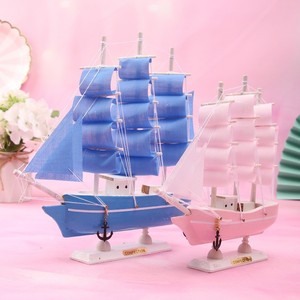 Modelo de Velero de Madera Rosa Yu Mo con Luces, Decoración para el Hogar u Oficina, Regalo de Cumpleaños - Product Image 2