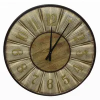 Lucky ywind 34 pouces à piles rustique Vintage ferme Style grand rond en métal galvanisé découpé horloge murale