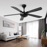 Ventilador de techo Breezelux estilo europeo Ingeniería Comercial ventilador de techo de hoja ABS silencioso para sala de estar sin luz
